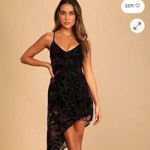Lulu's Black and Purple High Low Dress